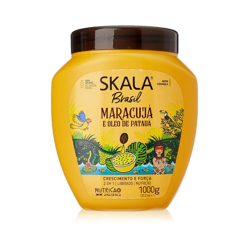 Skala Maracuja Passion Fruit 2 Pack 1000g- Vegan, Cruelty Free Silicon Sulfate Paraben Free Brazilian Treatment Made In Brazil For Curl Gurls