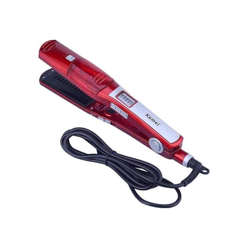 Steam Hair Straightener Comb Brush Flat Iron Ceramic Hair Iron Electric Hair Straightening Brush Styling Tool with Conversion Plug