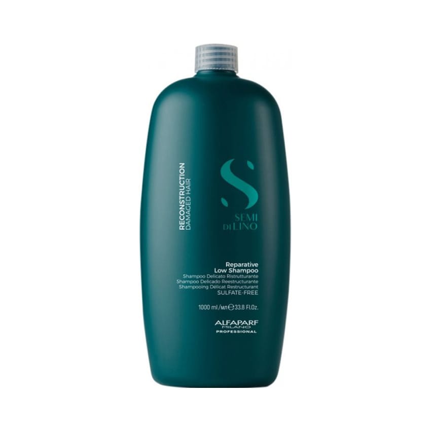 Alfaparf Milano Semi Di Lino Reconstruction Reparative Shampoo For Damaged Hair - Sulfate, SLS, Paraben And Paraffin Free - Safe On Color Treated Hair - Professional Salon Quality 1000ml