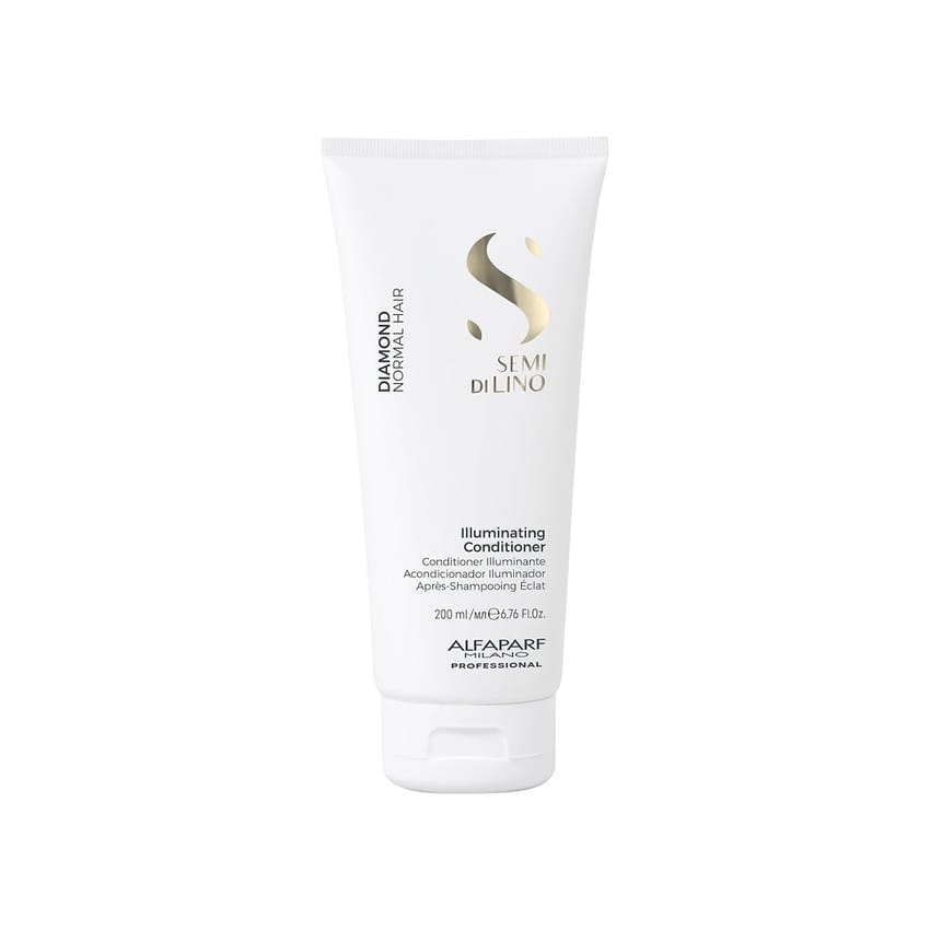 ALFAPARF MILANO Semi Di Lino Diamond Illuminating Conditioner - Moisturizing Conditioner For Normal And Color Treated Hair - Sulfate & Paraben Free 200ml