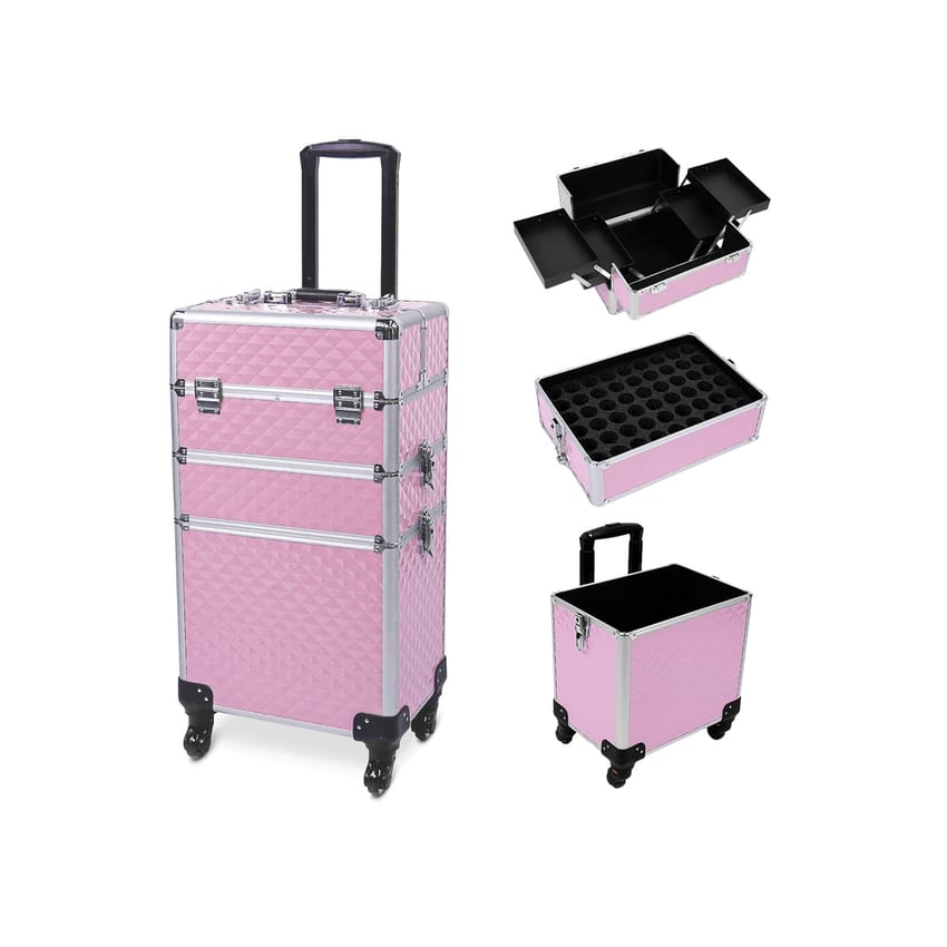 حقيبة مستحضرات تجميل بعجلات، حقيبة مستحضرات تجميل كبيرة جدًا | tools | bag | makeup-bag | salon