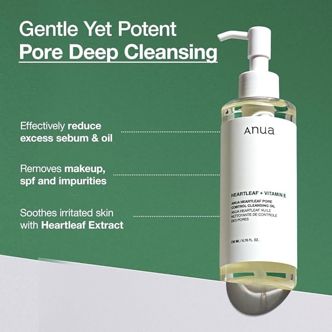 Anua Heartleaf Pore Control Cleansing Oil, Oil Cleanser for Face, Makeup Blackhead Remover, Korean Skin Care 6.76 fl oz(200ml) (original) product thumbnail 2