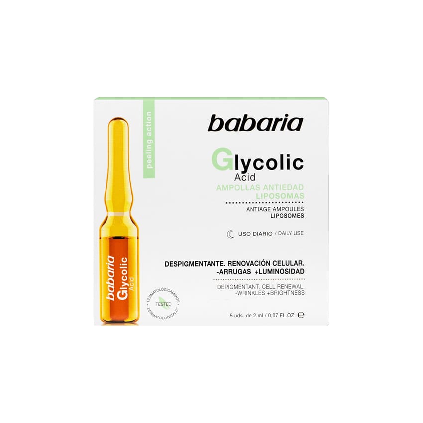 Babaria - Glycolic Acid Flash Ampoules with Immediate Liftin | skin-treatment | skin-serum | hair-care | skin-care | babaria
