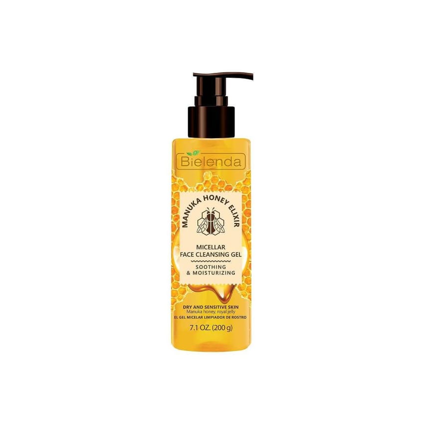 Bielenda MANUKA HONEY NUTRI ELIXIR - soothing and moisturizing micellar gel for facial cleansing, 200 ml