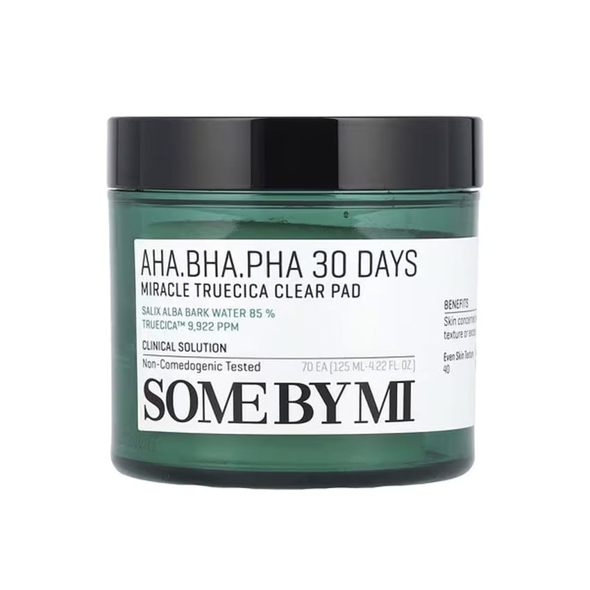 SOME BY MI, AHA/BHA/PHA, 30 Days Miracle Truecica Clear Pad, 70 Pads, 4.22 fl oz (125 ml)