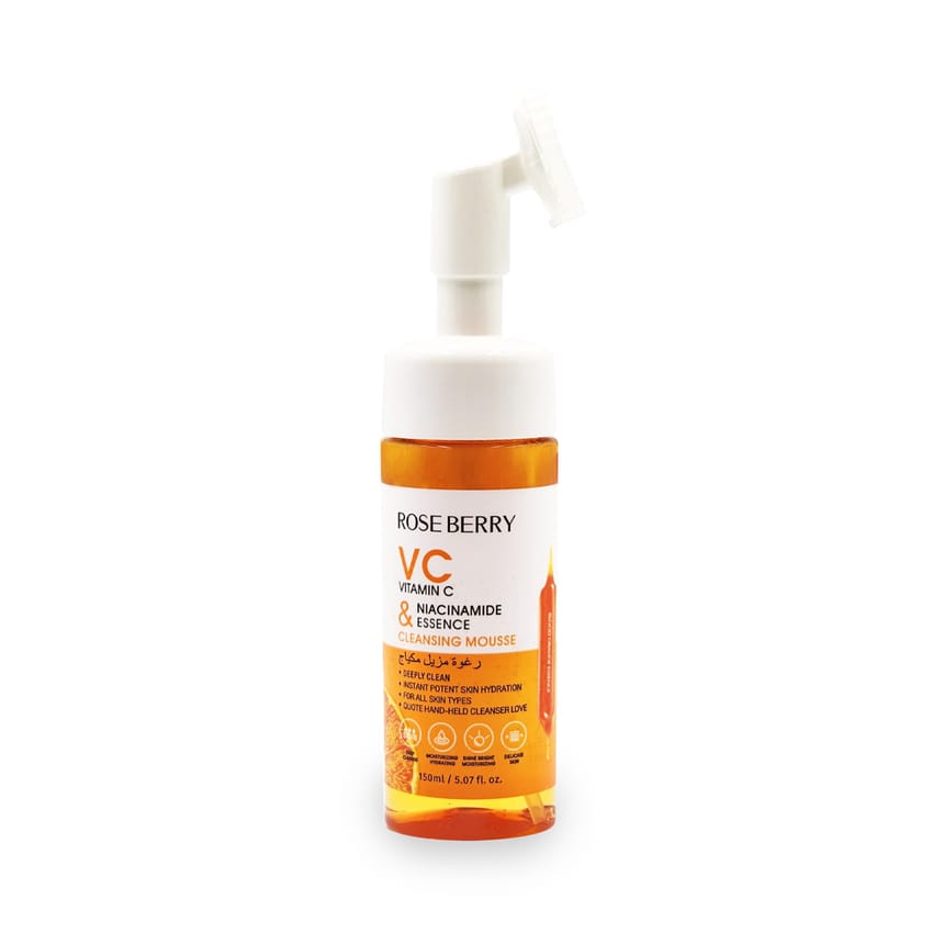 موس تنظيف الوجه بخلاصة النياسيناميد وفيتامين سي من روز بيري | skin-treatment | face-wash | skin-care | cleansing | d5%