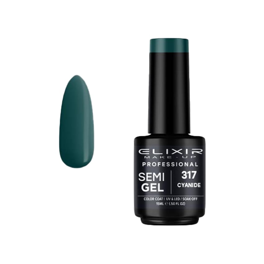 طلاء أظافر شبه دائم برو، ١٥ مل - رقم ٣١٧ (سيانيد) | nail-art | nail-gel | gel-color | elixir | d5%