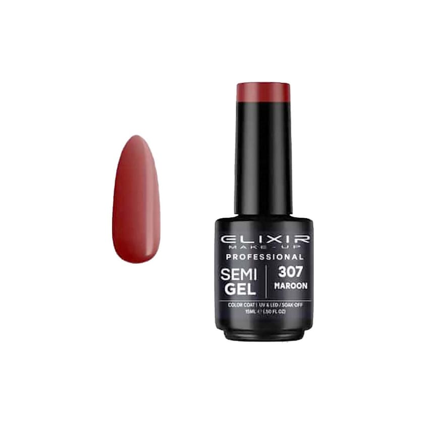 طلاء أظافر إليكسير بروفيشنال شبه جل شبه دائم 307 مارون 15 مل | nail-art | nail-gel | gel-color | elixir | d5%