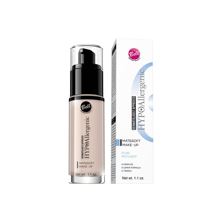 سائل مكياج مطفي وناعم من بيل كوزمتكس هيبوالرجينيك، 30 مل، 01 | makeup | bell | foundation | d5%