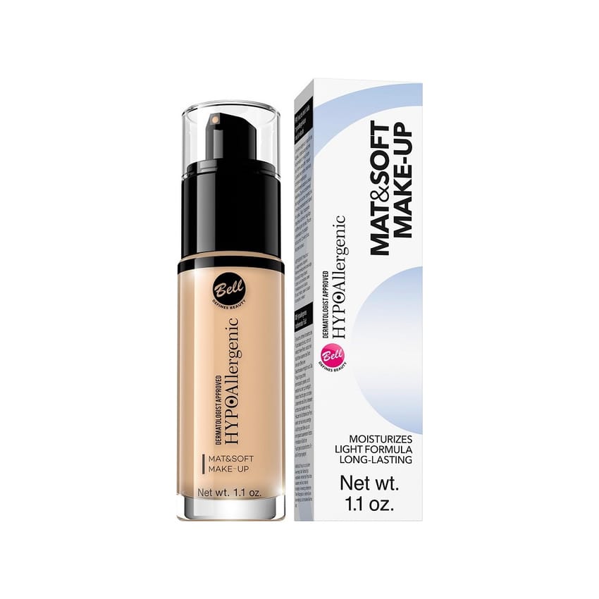BELL HYPOAllergenic Mat&Soft Make-Up 30Ml ,03 sunny beige