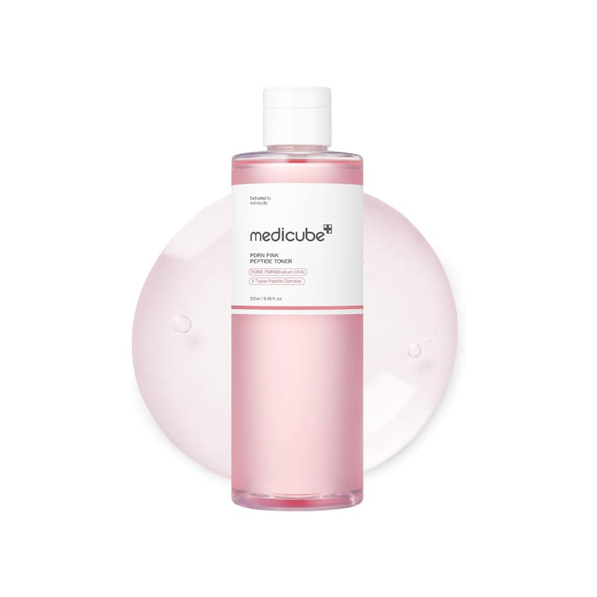 medicube PDRN Pink Peptide Toner I Pink Glow Toner for Skin Boosting, Soothing and Calming, Uneven Skin Tone, Rose PDRN & Peptide & Niacinamide, Korean Skin Care (250ml / 8.45 fl. oz.)