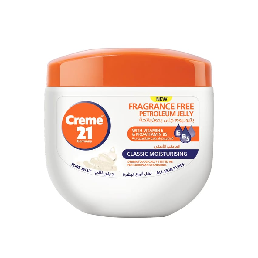 Creme 21 Classic Moisturising Fragrance Free Petroleum Jelly With Vitamin E And Pro-Vitamin B5 100ml