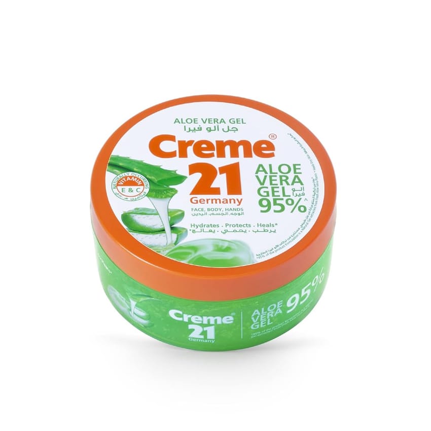 Creme 21 Aloe Vera Gel 300 ml - Pack Of 2 | Protects Skin from Allergies and Infections | Woth Vitamin C & E | Fast Absorbing Non Sticky Aloe Vera Gel