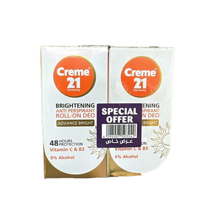 Creme 21 Brightening Anti-Perspirant Roll-On Deo – Advnaced Bright Pack Of 2