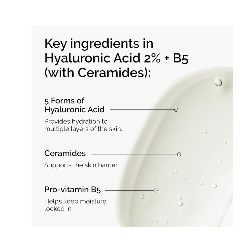 The Ordinary Hyaluronic Acid 2% + B5 (with Ceramides), Multi-Depth Hydration Serum for Plumper, Smoother Skin product thumbnail 2