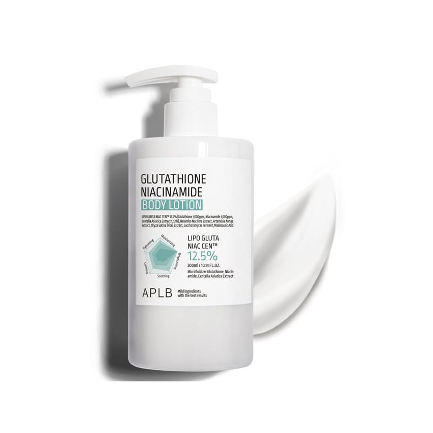 APLB Glutathione Niacinamide Body Lotion | LIPO GLUTA NIAC CEN™ 12.5% 10.14 FL.OZ/Korean Skincare, Long Lasting Hydration, Revitalize For Gentle And Improve Skin Texture