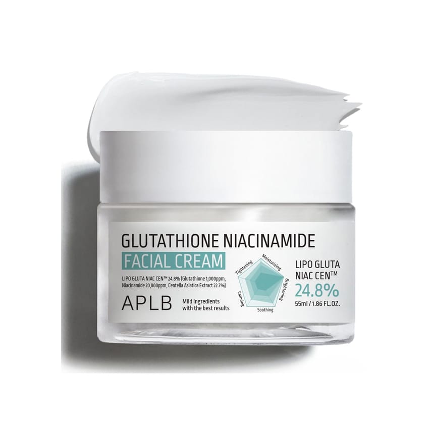 APLB Glutathione Niacinamide Facial Cream | LIPO GLUTA NIAC CEN™ 24.8% 1.86 FL.OZ/Korean Skincare, Deep hydration, Niacinamide, Improve skin elasticity, Improve skin texture