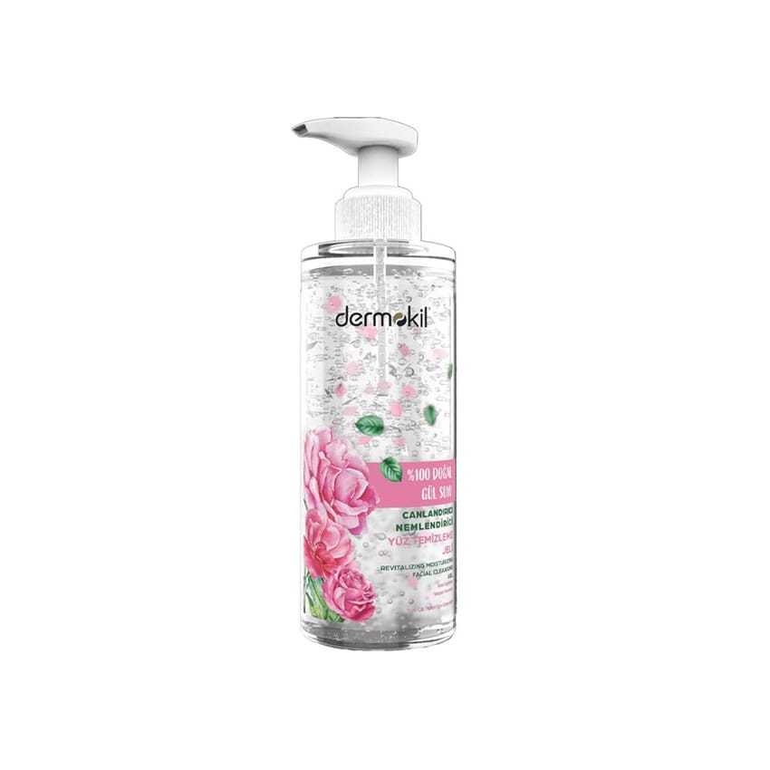 جل تنظيف الوجه المنعش والمرطب بماء الورد الطبيعي 100% من دير | face-wash | skin-care | dermakol | d5% | rose-water | cleansing-gel