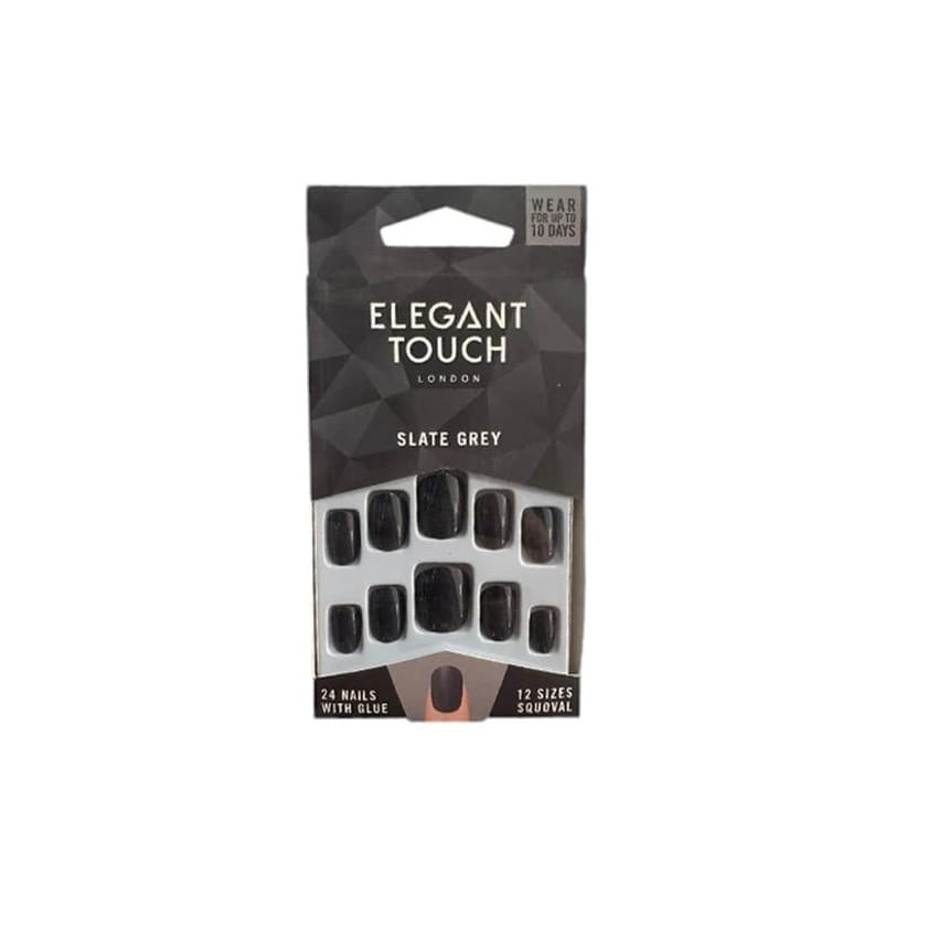 Elegant Touch Slate Grey – Bold and Stylish Nails Made Easy!