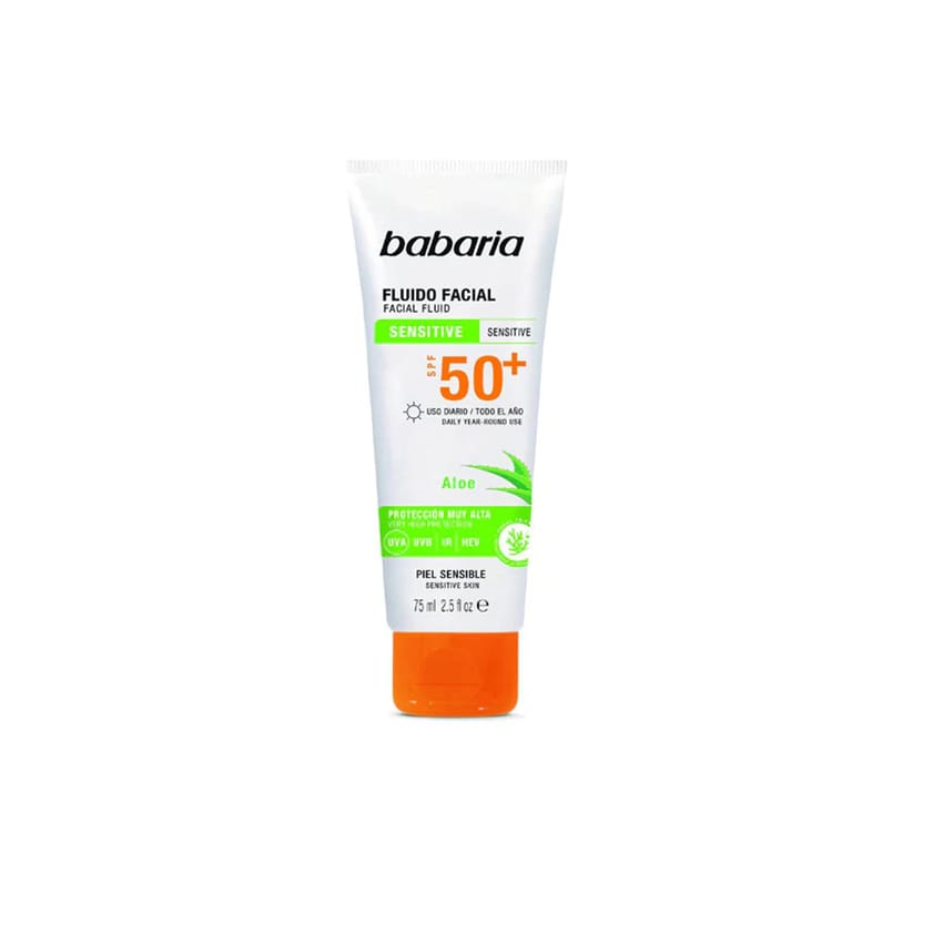 Babaria Facial Fluid Sun Block SPF 50+ – Sensitive Skin 75ml | sun-care | skin-care | babaria | d5%