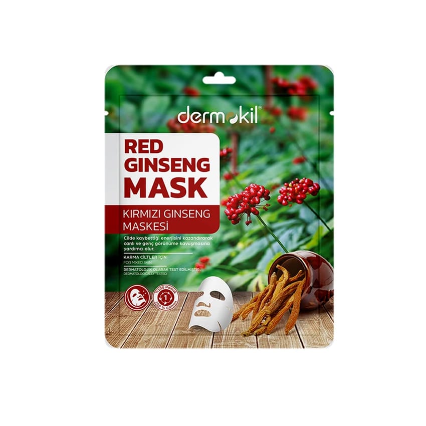 قناع ديرموكيل بالجنسنغ الأحمر – 25 مل | face-moisture | face-mask | d5% | dermokil