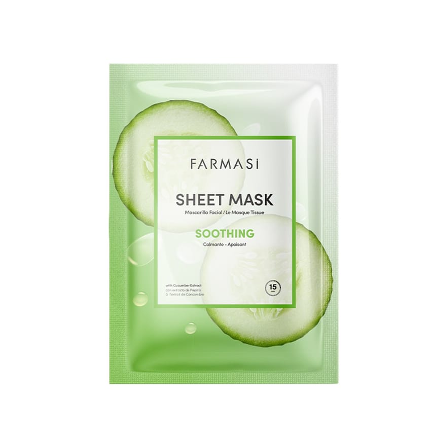 فارماسي ماسك ورقي – مهدئ بخلاصة الخيار (28 غرام) | face-mask | skin-care | farmasi | face-care