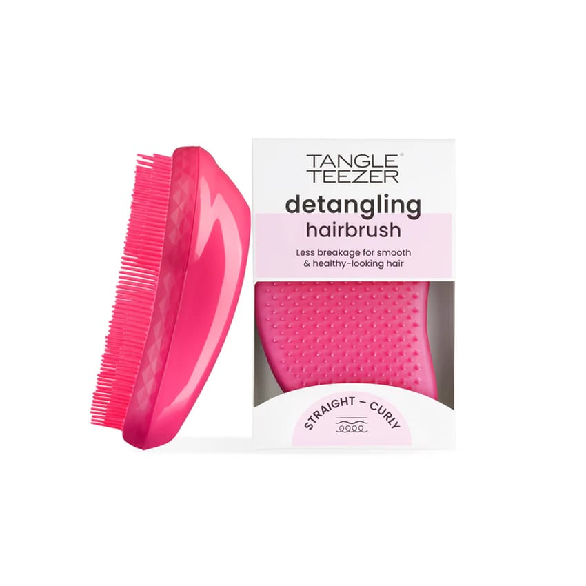 Tangle Teezer Detangling Hairbrush – Neon Pink (Straight to Curly)