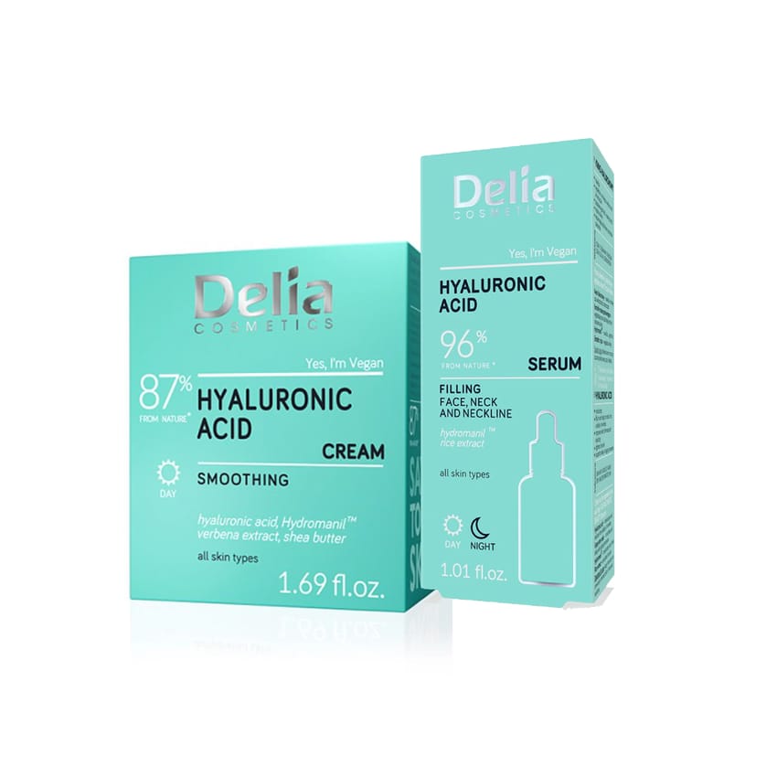 ديليا كوزمتكس – عرض خاص: سيروم حمض الهيالورونيك (30 مل) + كر | face-cream | skin-serum | specialoffer | delia | face-care