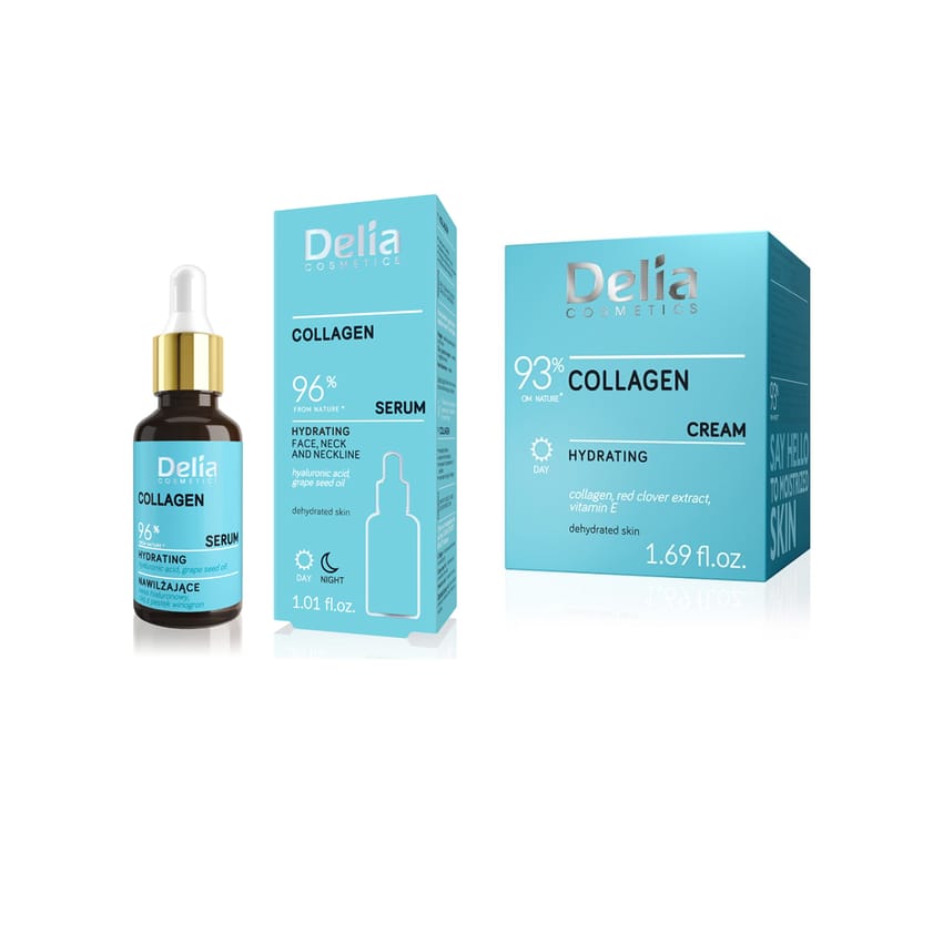ديليا كوزمتكس سيروم الكولاجين (30 مل) + كريم نهاري بالكولاجي | collagen | skin-serum | face-moisture | specialoffer | delia