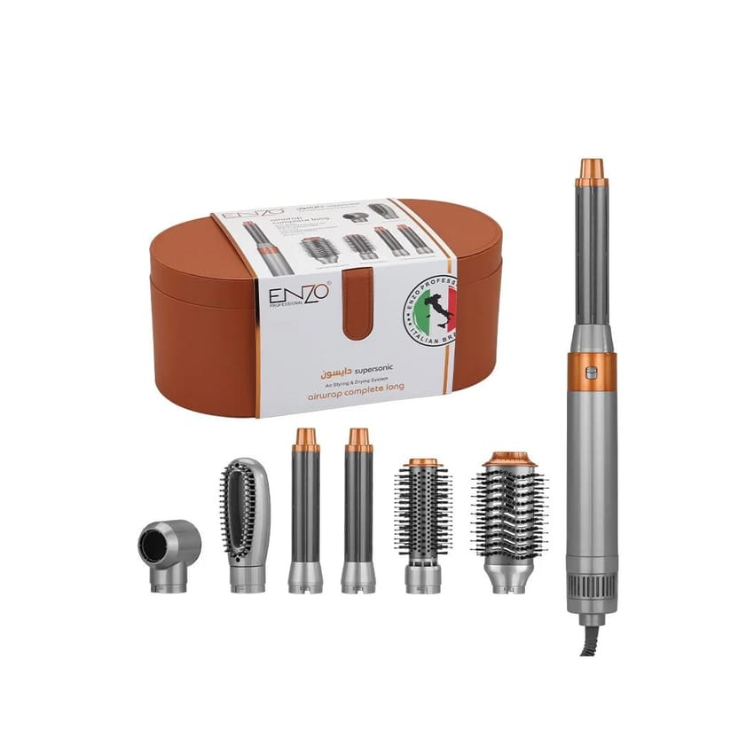 ENZO Airwrap Complete Long – Supermotor Air Styling & Drying System- 6 Pcs - 1500 W- 4133