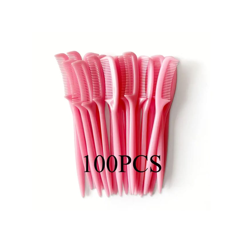 100 Mini Eyebrow Combs for Makeup Brushes, Portable Lash Extension Tools