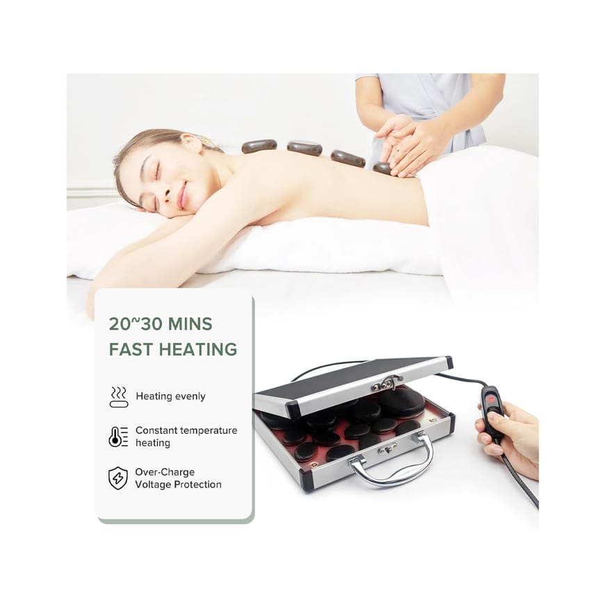 مجموعة تدليك بالحجارة الساخنة، 12 قطعة من أحجار البازلت السا | electronics | tools | massage