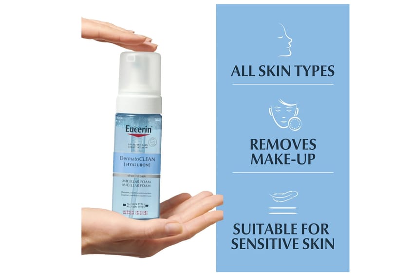 يوسرين ديرماتوكلين هايالورون ميزيلار فوم – 150 مل | face-wash | micellar-water | skin-care | cleansing | face-care | eucerin