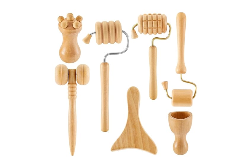 YIERSAN 7 Pcs Wooden Face Massage Tool Set – Maderoterapia Kit