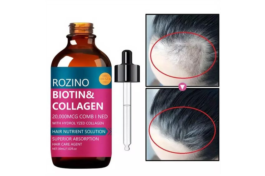 Rozino Biotin & Collagen Hair Serum – 30ml | hair-growth-density | hair-serum | collagen | hair-care