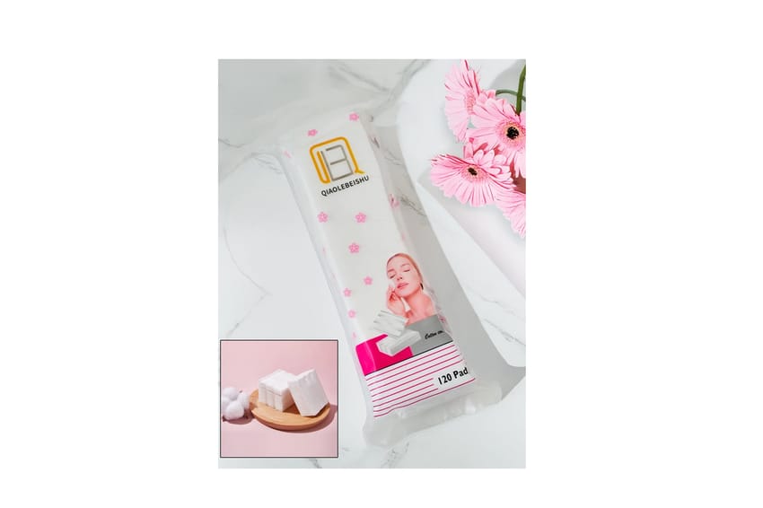 QIAOLEBEISHU Cotton Cosmetic Pads - 120 Pcs