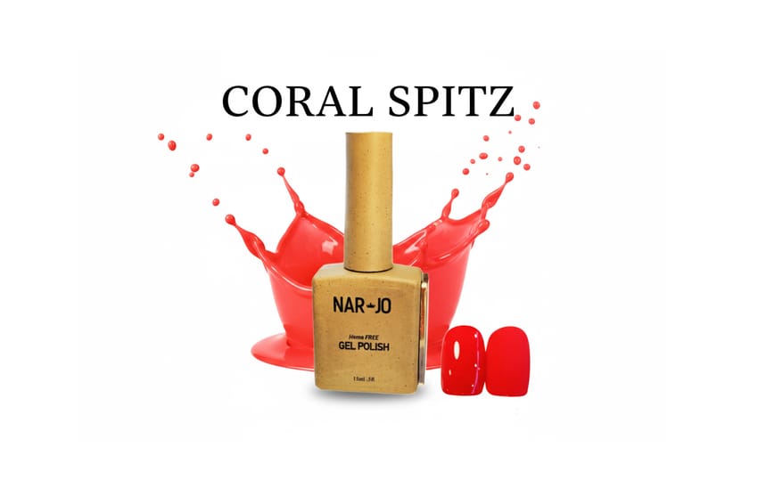 NARJO Gel Polish - CORAL SPITZ Vibrant Coral Radiance (Hema Free)