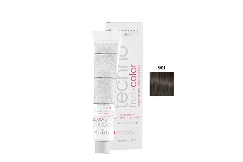 صبغة شعر دائمة تغطي الشيب وتمنح الشعر لمعانًا ونعومة -100 مل | hair-color | oxydant-dye | alterego | techno-fruit