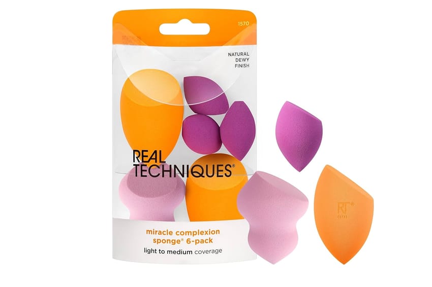 Real Techniques Miracle Complexion Assorted Beauty Sponges Makeup Blender – 6 Piece Set 1570