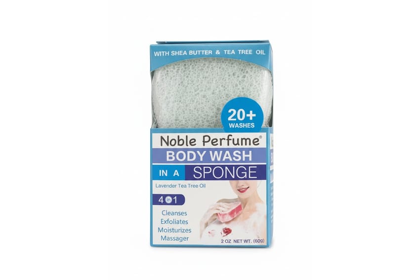 Noble Perfume Body Wash Sponge with Shea Butter & Tea Tree O | tools | body-care | d5%