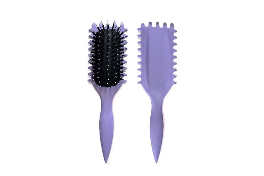 Women's Hollow Curly Hair Comb with Multi-Functional Scalp Massage & Anti-Static Fluffy Hair Brush – Purple