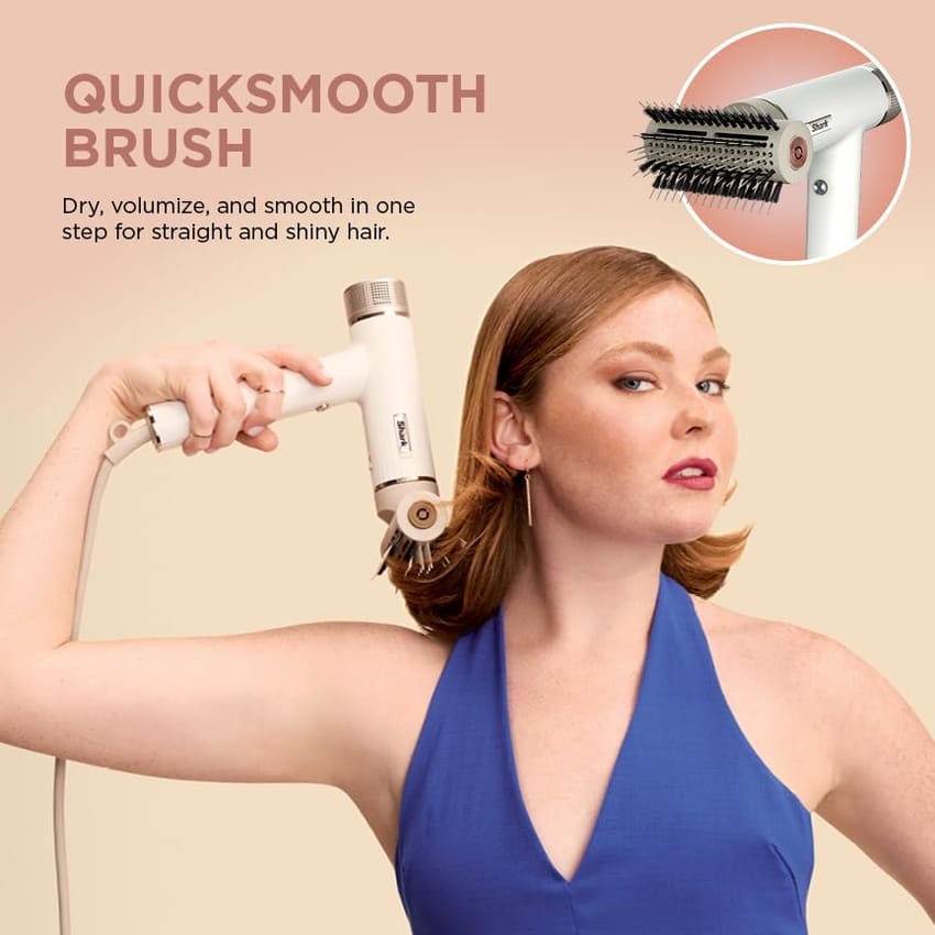 Shark Hair Dryer SpeedStyle RapidGloss Finisher and High-Velocity, Ionic Hair Blow Dryer with IQ Speed Styling and Drying Suite, No Heat Damage, Best for Curly and Coily Hair, Silk, HD332 product thumbnail 5