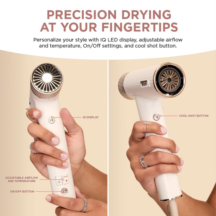 Shark Hair Dryer SpeedStyle RapidGloss Finisher and High-Velocity, Ionic Hair Blow Dryer with IQ Speed Styling and Drying Suite, No Heat Damage, Best for Curly and Coily Hair, Silk, HD332 product thumbnail 3