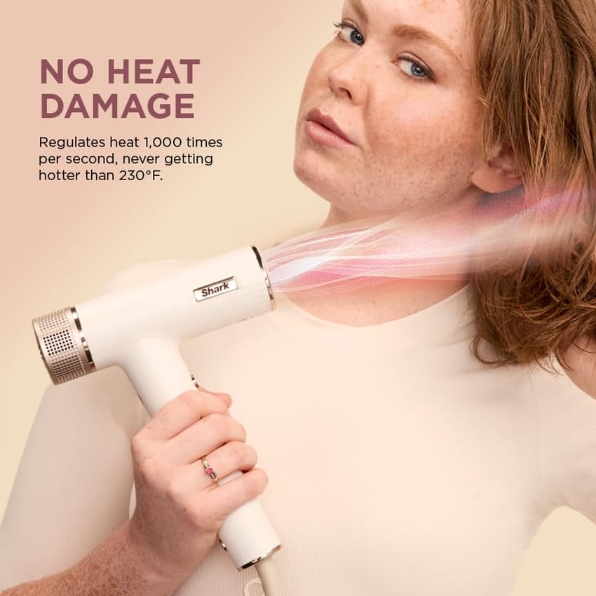 Shark Hair Dryer SpeedStyle RapidGloss Finisher and High-Velocity, Ionic Hair Blow Dryer with IQ Speed Styling and Drying Suite, No Heat Damage, Best for Curly and Coily Hair, Silk, HD332 product thumbnail 8