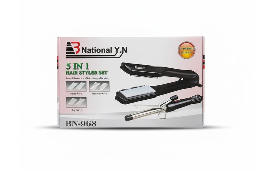 National Y.N 5 in 1 Hair Styler Set – Model BN-968 | electronics | straighteners-and-curlers