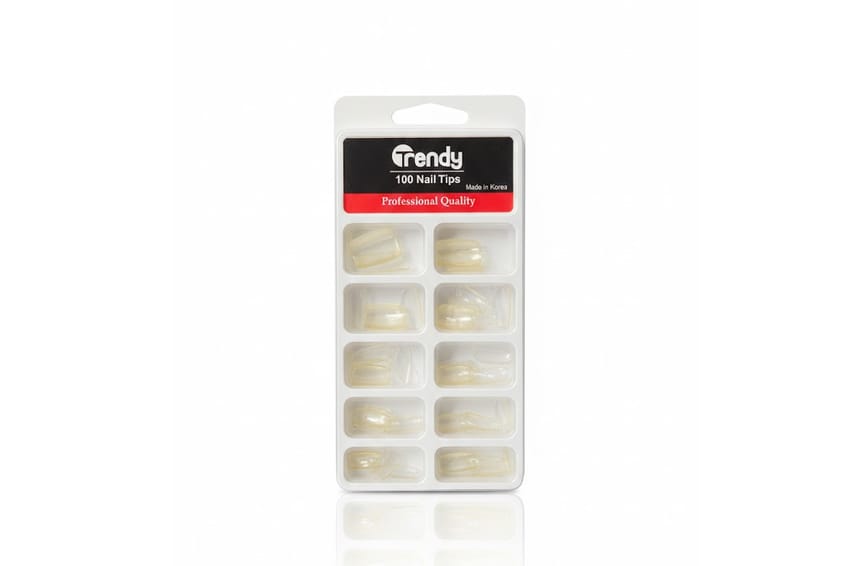 Trendy 100 Nail Tips – Square Shape Clear | nail-art | nail-tools | fake-nails