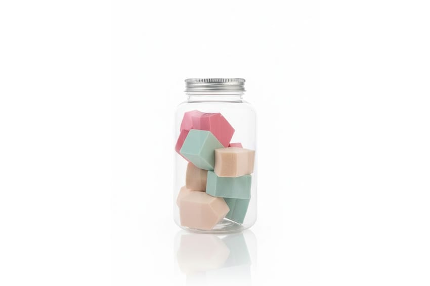 مجموعة بيوتي بلندر هندسية مع علبة تخزين | tools | makeup-sponge