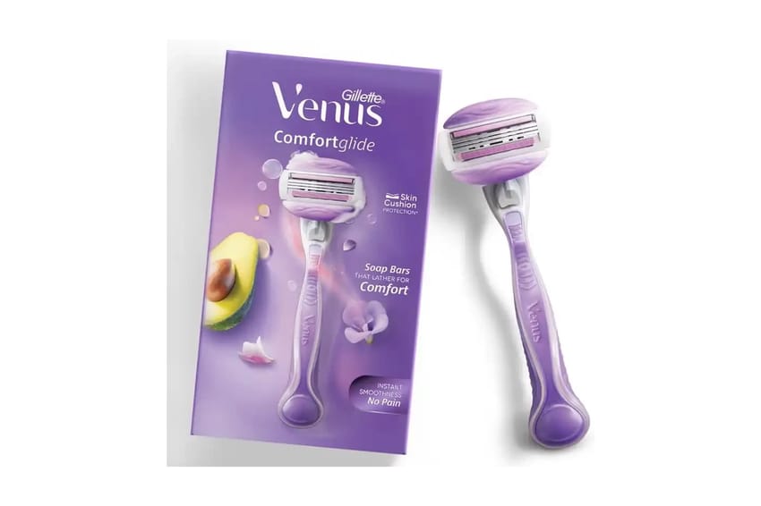 ماكينة حلاقة جيليت فينوس كومفورت جلو للنساء – برائحة الأفوكا | hair-removal-epilation