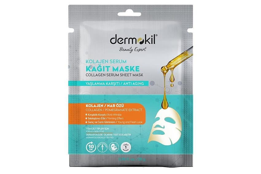 ديرموكيل ماسك ورقي بسيروم الكولاجين | collagen | face-mask | skin-care | dermokil