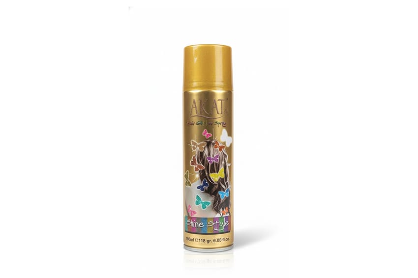AKAT Glitter Hair Spray – Gold – 180ml